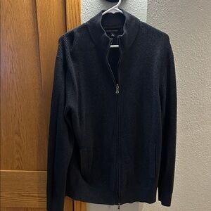 Banana Republic Charcoal Zip-Up Cardigan